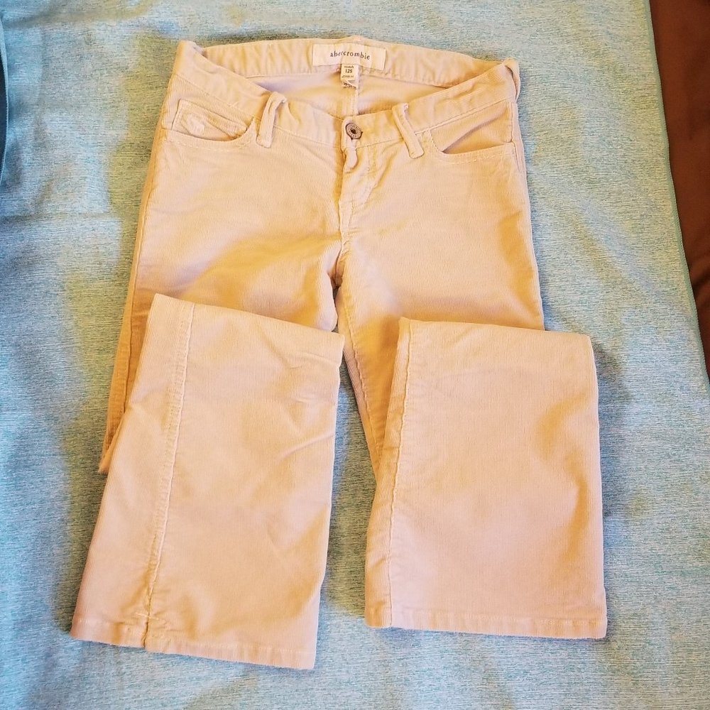 Abercrombie Cream Corduroy Jeans Stretch 12S Bell - Picture 1 of 14